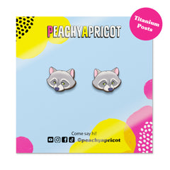 Raccoon Stud Earrings