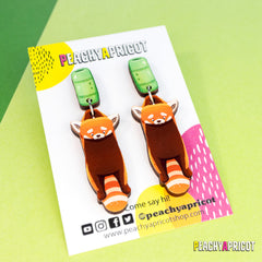 Red Panda Dangle Earrings