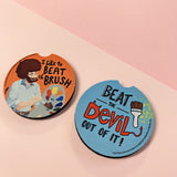 Bob Ross Car Coasters - Beat The Devil - PeachyApricot