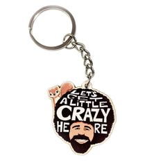 Bob Ross And  Squirrel Keychain