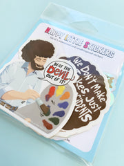 Happy Little Bob Ross Stickers