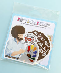 Happy Little Bob Ross Stickers
