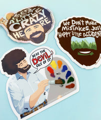 Happy Little Bob Ross Stickers