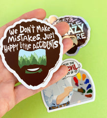 Happy Little Bob Ross Stickers