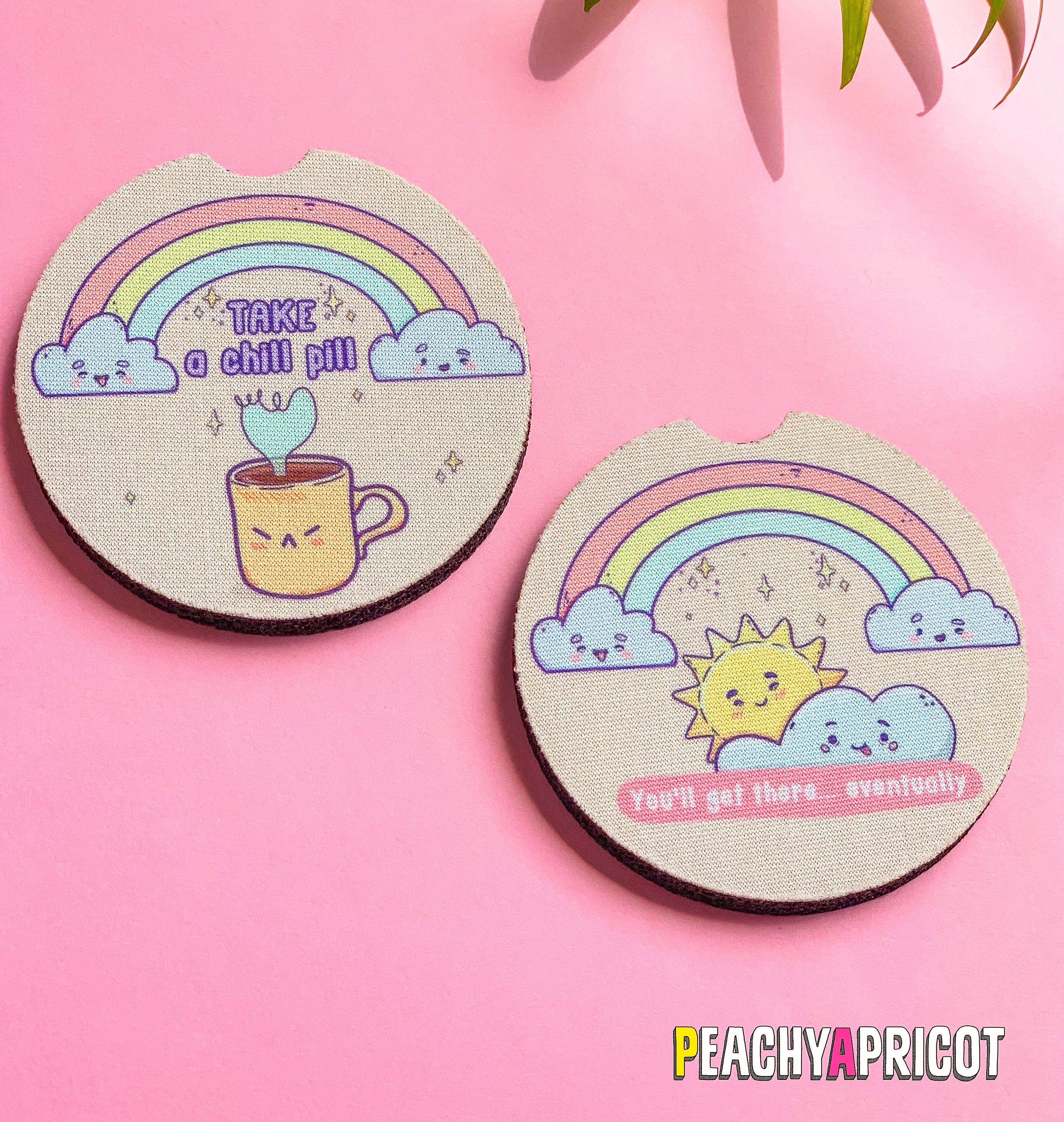 Cute Kawaii Car Coasters Set Of 2