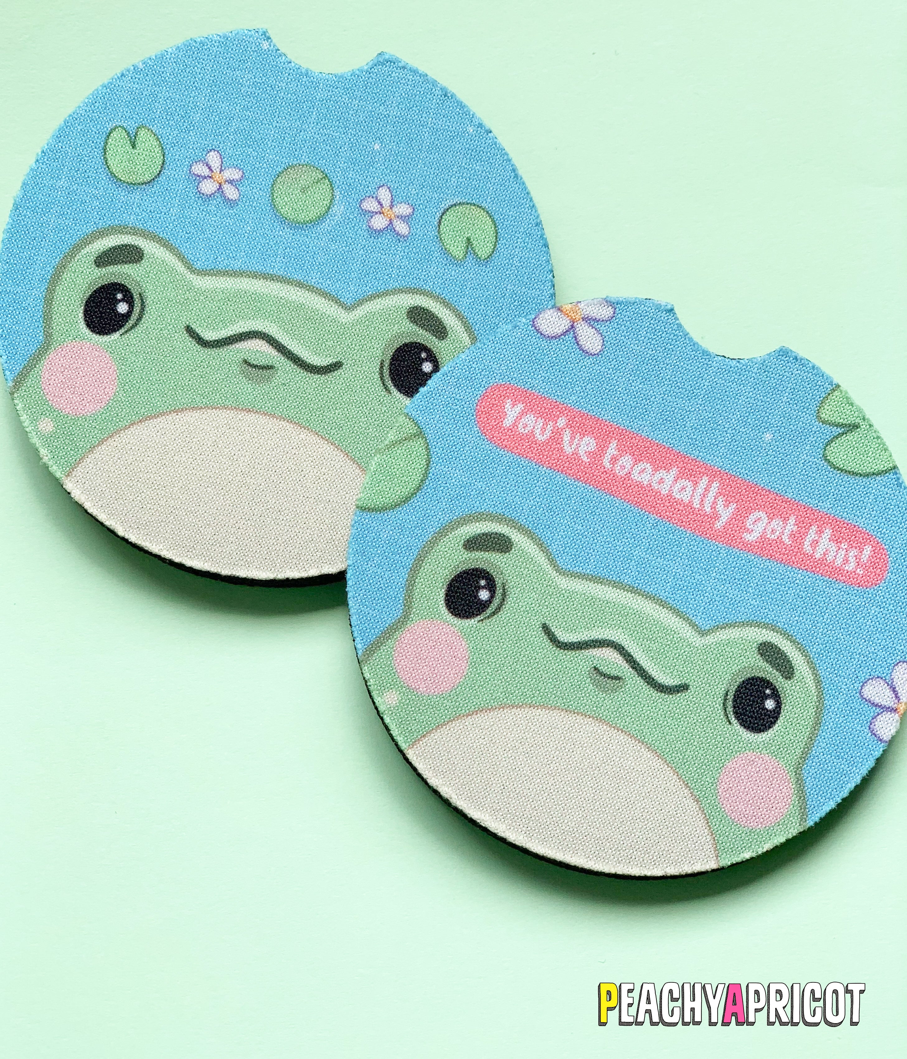 Kawaii Frog Car Coasters Set Of 2