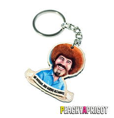 Bob Ross Happy Accidents Keychain