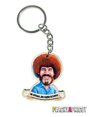 Bob Ross Happy Accidents Keychain