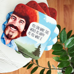 Bob Ross Coasters With Quotes - PeachyApricot