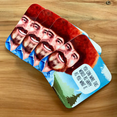 Bob Ross Coasters With Quotes - PeachyApricot