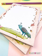 Fall Leaves and Mushrooms Notepad