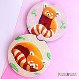 Red Panda Car Coasters Set Of 2