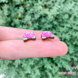 Pink Rose Earrings