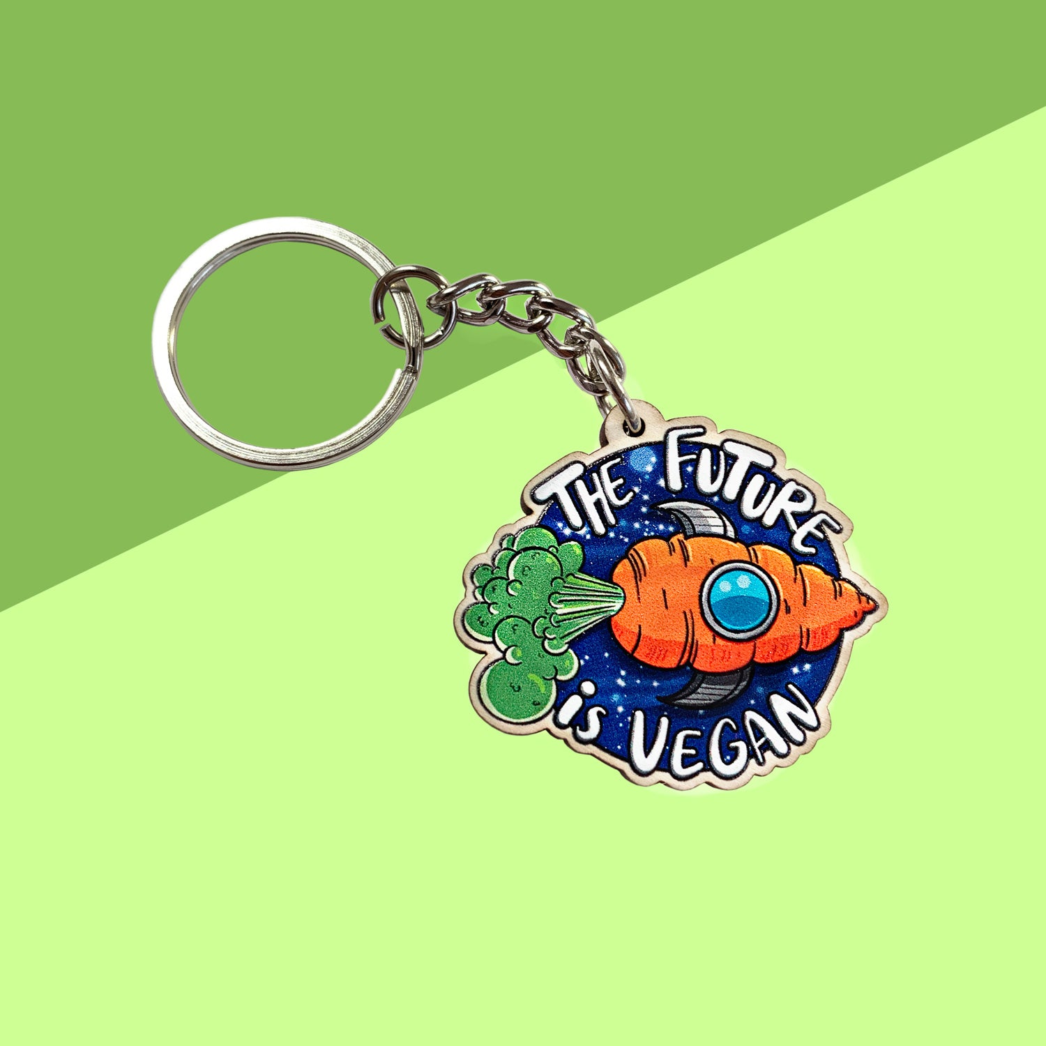 The Future Is Vegan Keychain - PeachyApricot